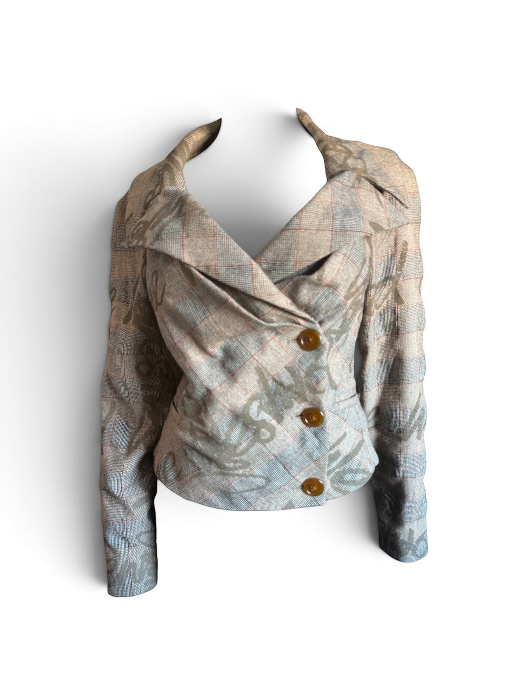 Vivienne Westwood Red Label Plaid Cropped Jacket, UK 12, Made in Italy