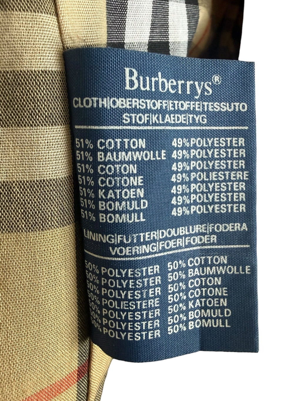 Vintage 1980s Burberrys Made in England Tan Double-Breasted Trench Jacket