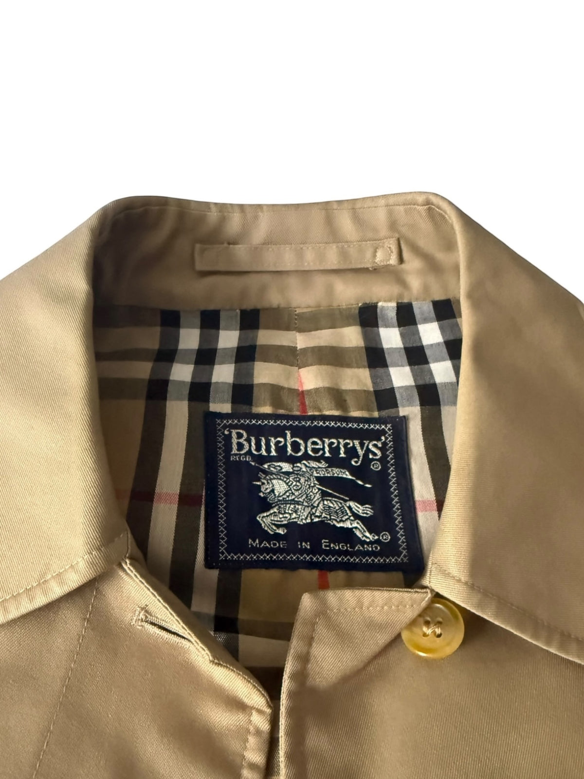Vintage 1980s Burberrys Made in England Tan Double-Breasted Trench Jacket