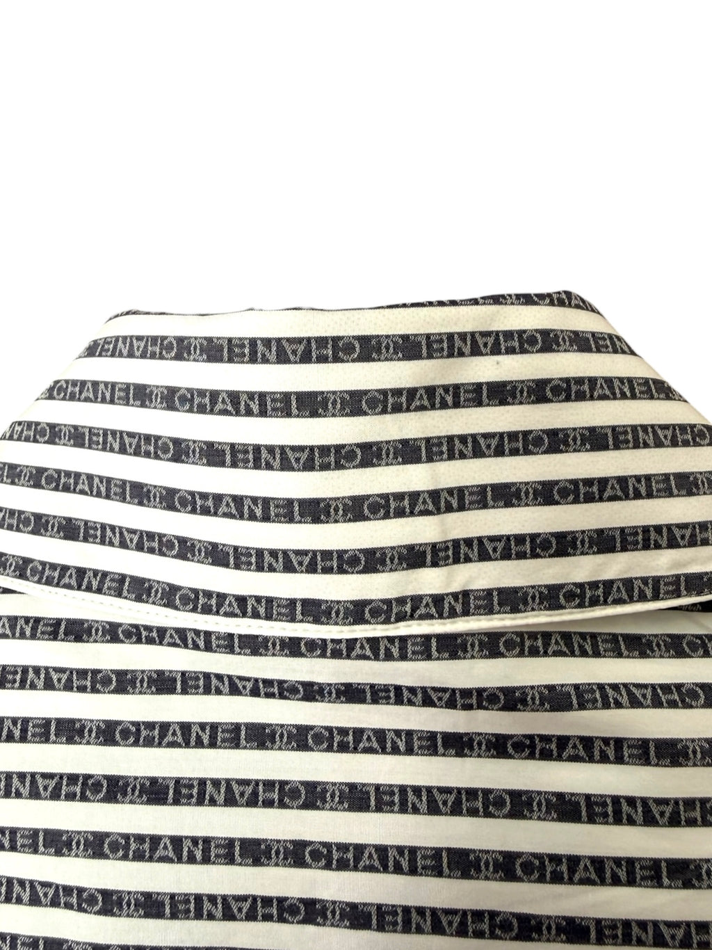 Chanel Logo Stripe Long Sleeve Shirt – 100% Cotton – Size 42 – Made in Italy – LegitGrails Authenticated