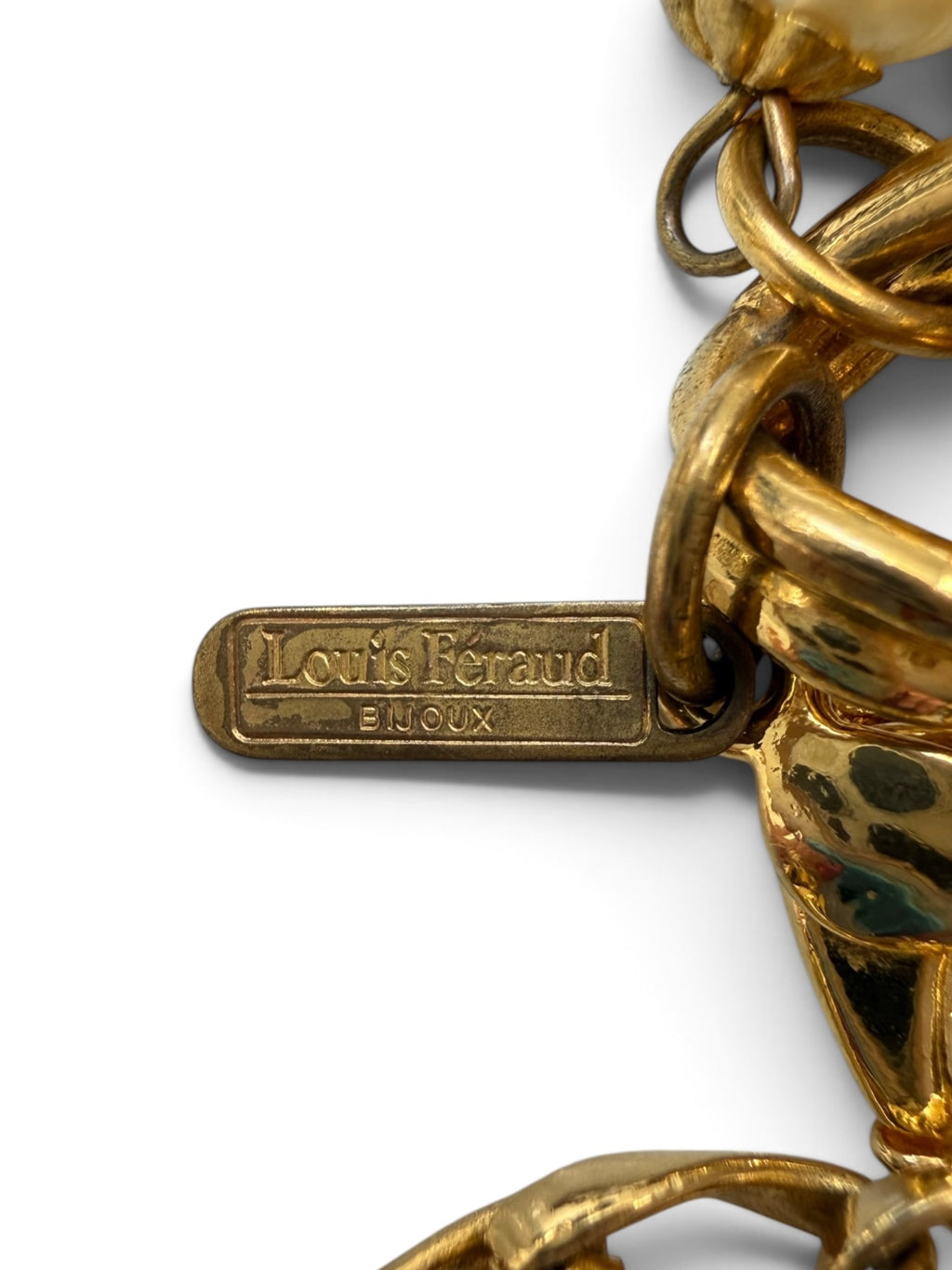 Vintage Louis Féraud Bijoux Gold Pearl Charm Bracelet