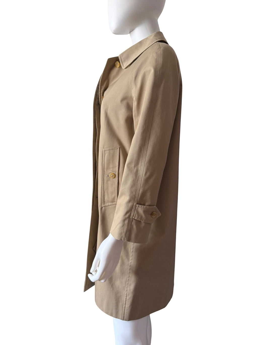 Vintage 1980s Burberrys Made in England Tan Double-Breasted Trench Jacket