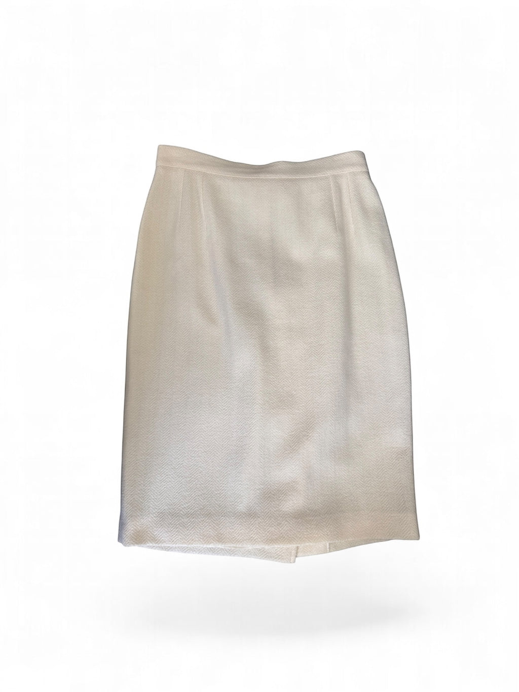 Valentino Miss V Cream Herringbone Skirt Suit, Size 44 / US 10