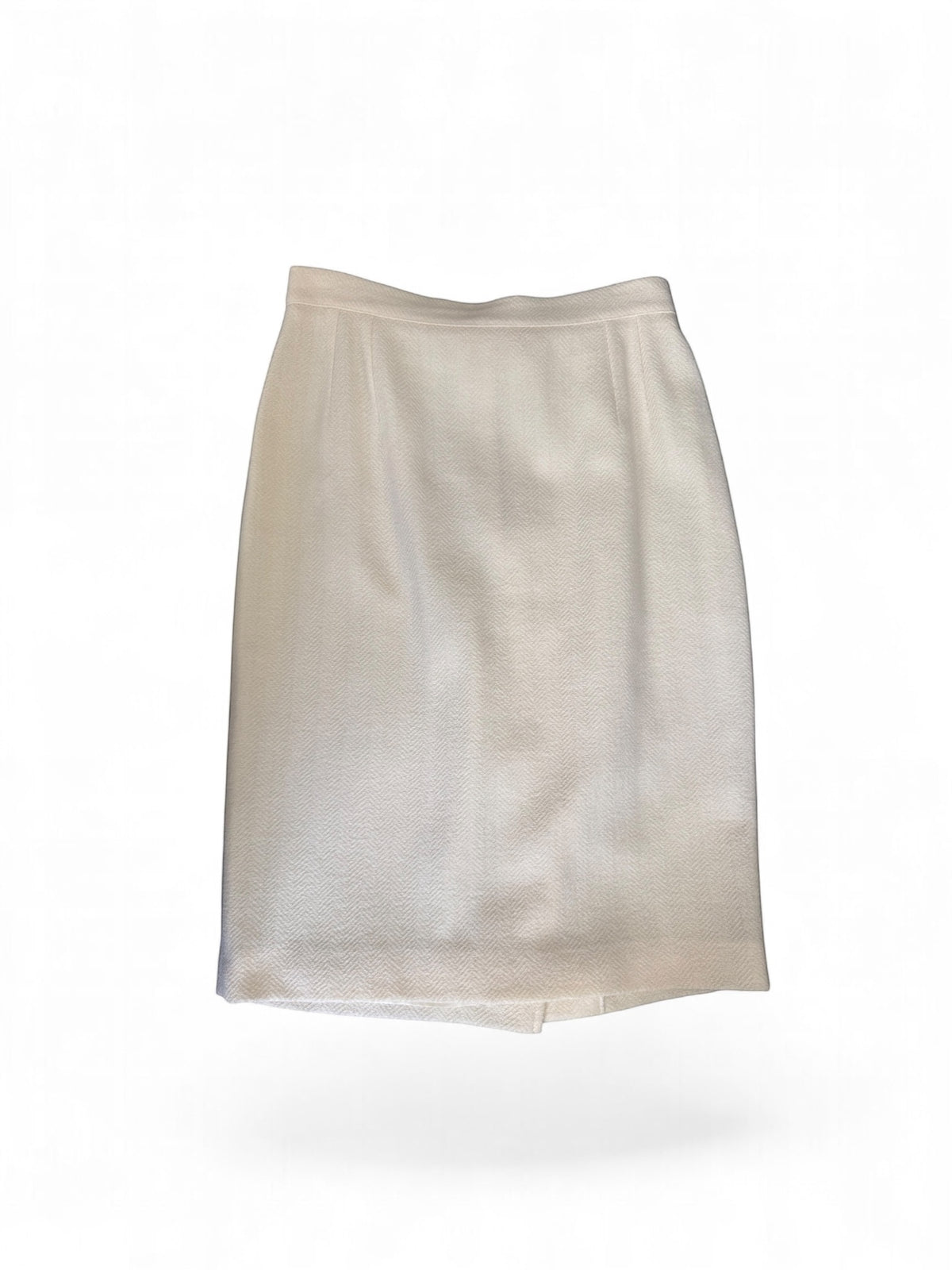 Valentino Miss V Cream Herringbone Skirt Suit, Size 44 / US 10