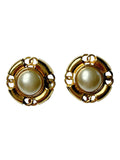 Chanel Faux Pearl CC Baroque Clip-On Earrings