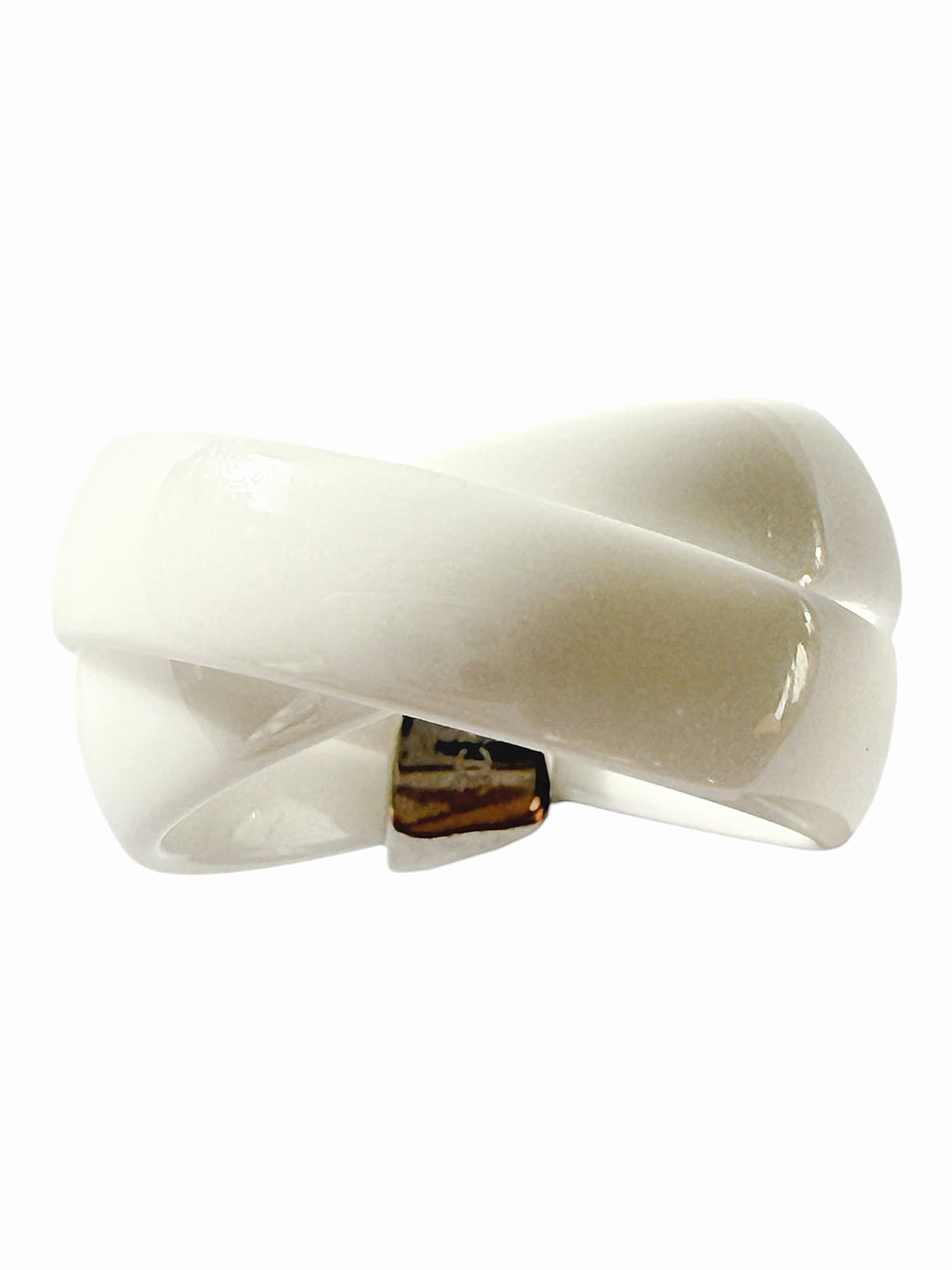 Chanel “Ultra” White Ceramic Criss-Cross Ring