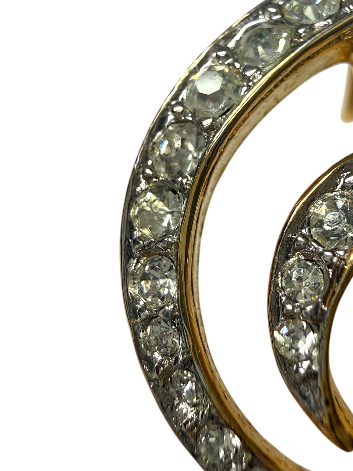 Vintage D’Orlan Treble Clef Brooch | Signed Gold Tone Crystal Music Pin