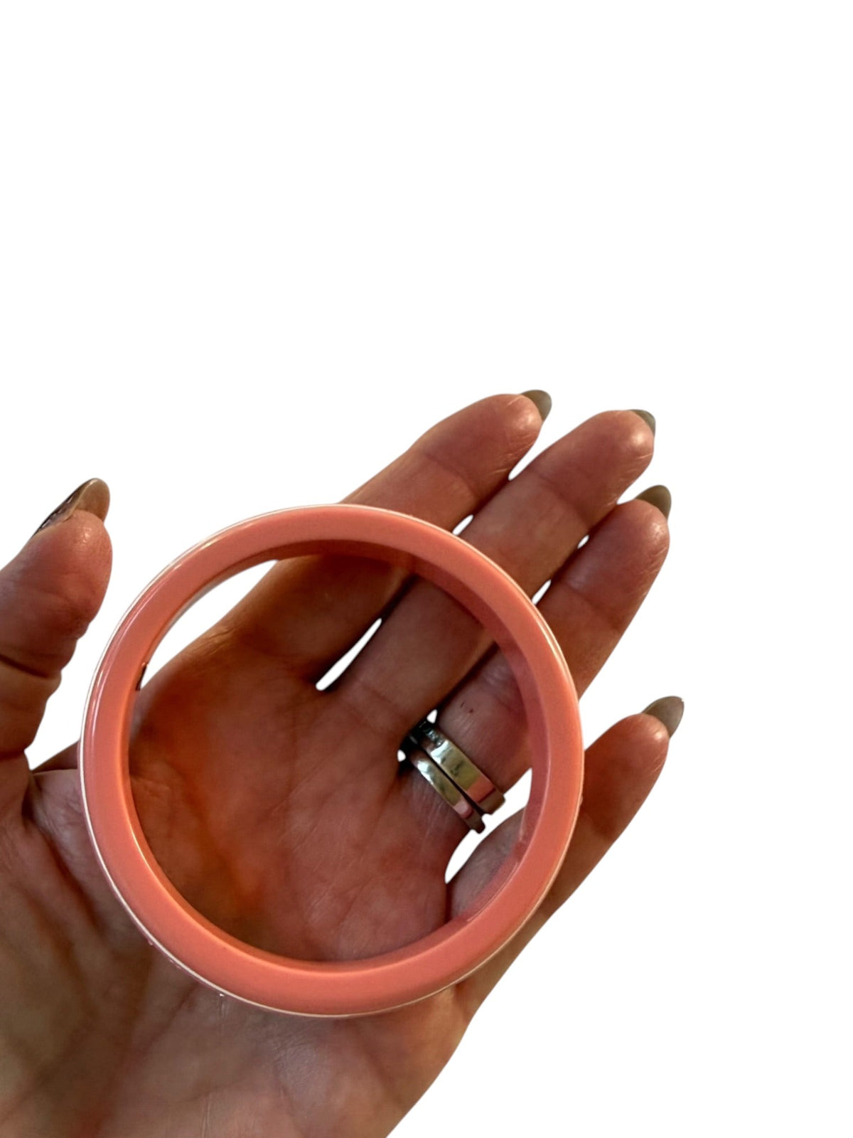 Chanel Coal Pink Resin Camellia Crystal Bangle