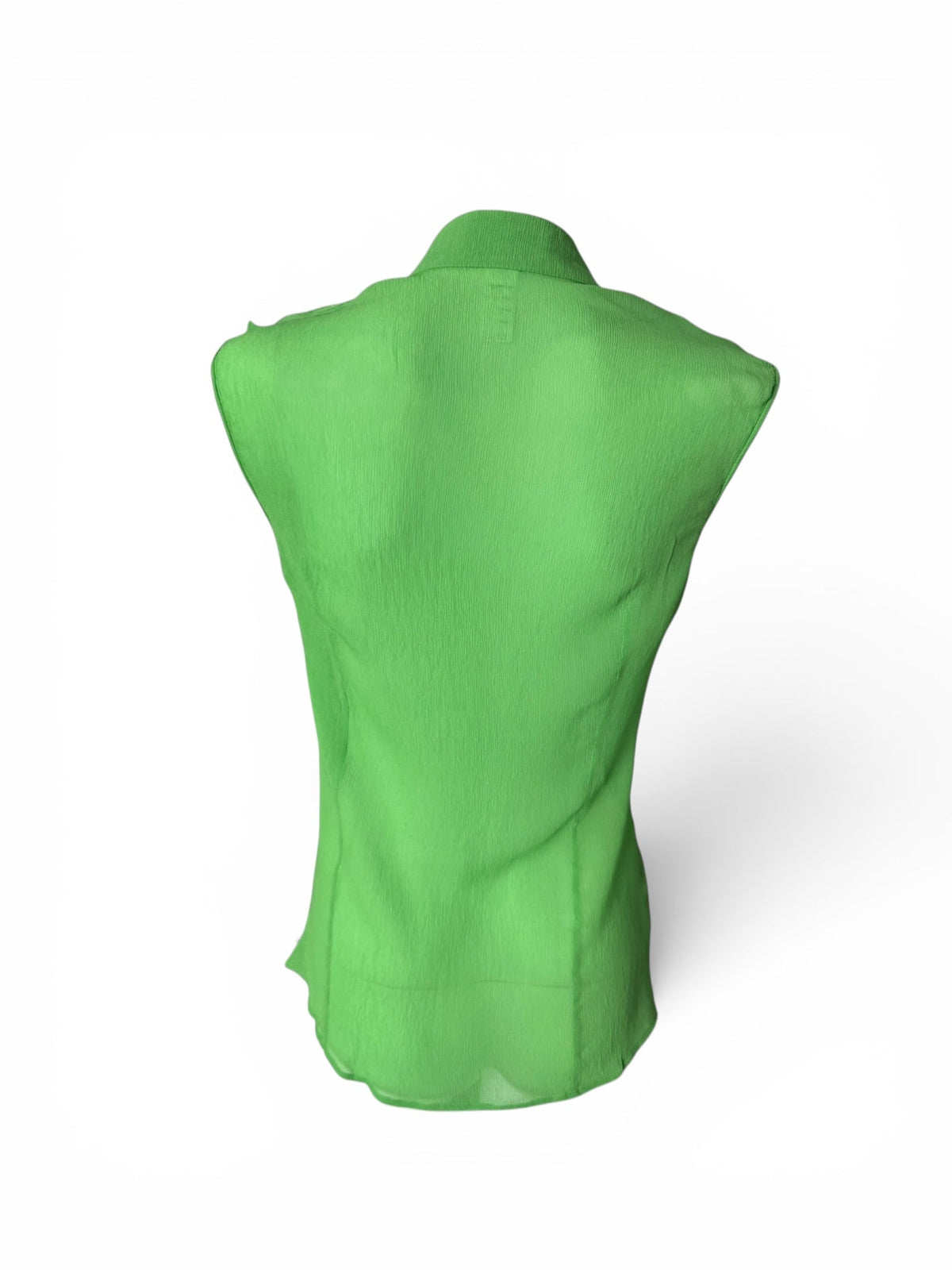 Gianni Versace Couture Lime Green Silk Ruffle Blouse