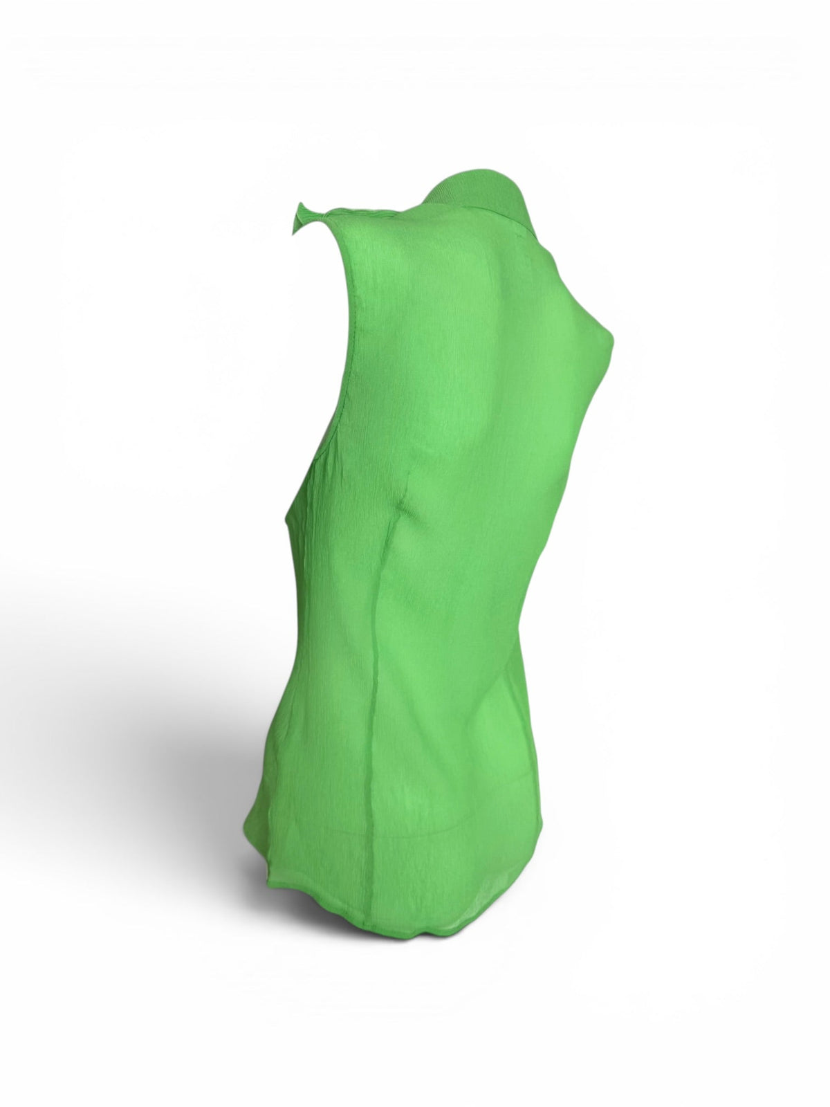 Gianni Versace Couture Lime Green Silk Ruffle Blouse