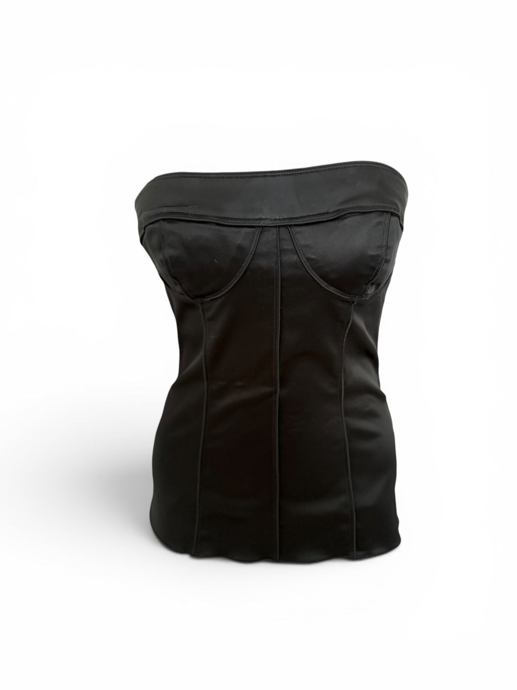 Vintage Dolce and Gabbana Black Satin Corset Top