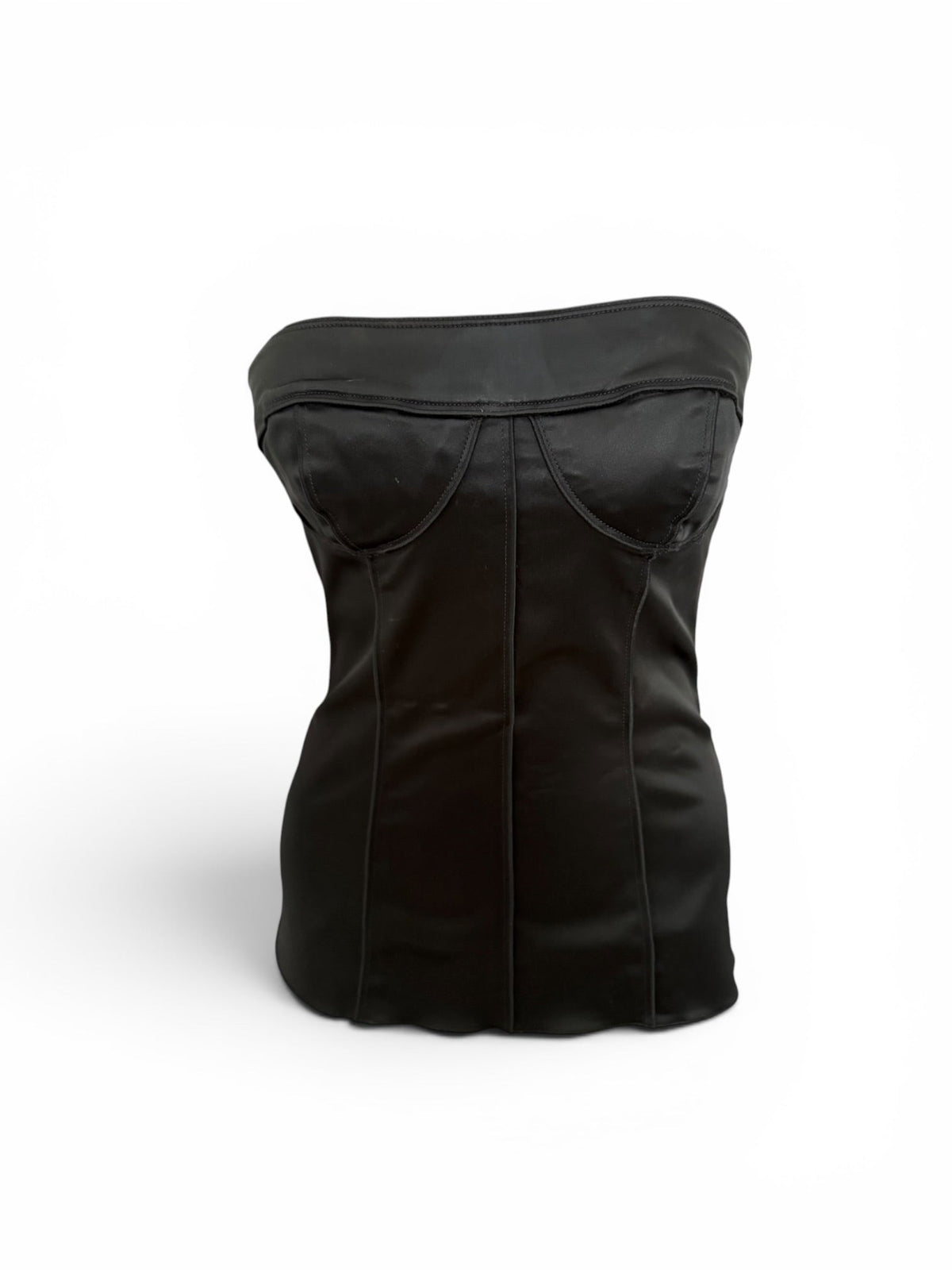 Vintage Dolce and Gabbana Black Satin Corset Top