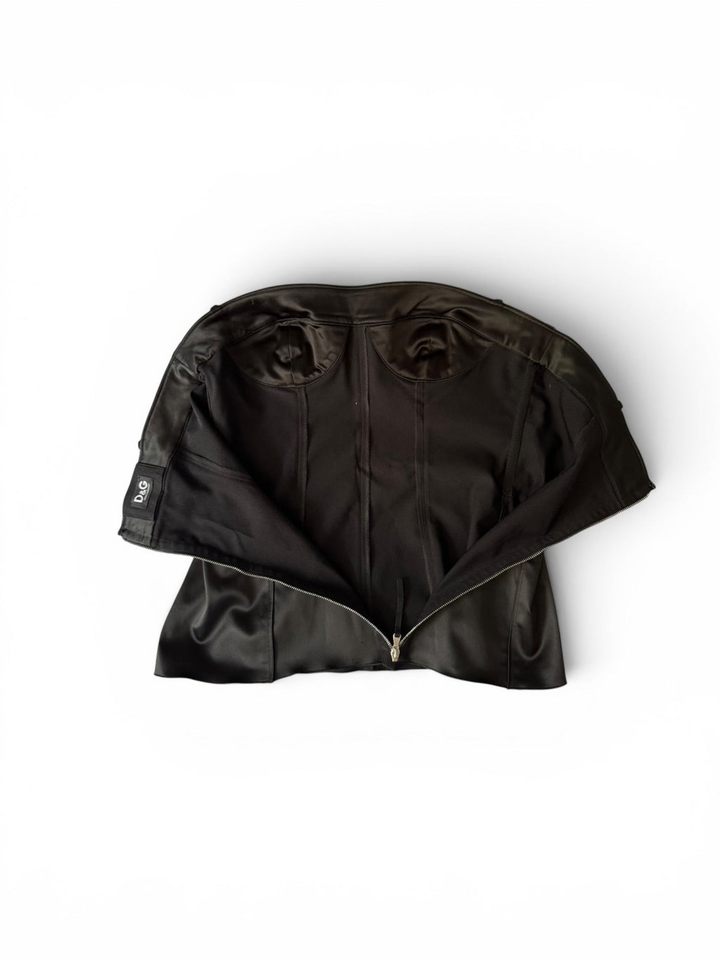 Vintage Dolce and Gabbana Black Satin Corset Top