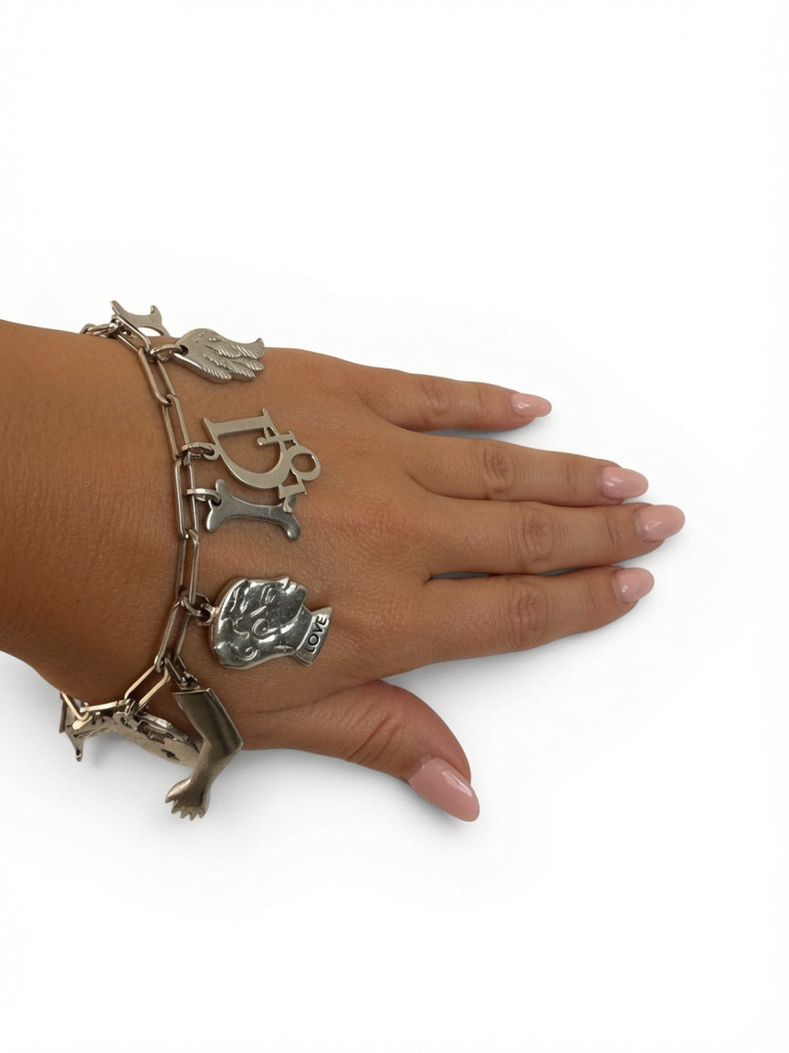 John Galliano for Christian Dior Silver Charm Bracelet