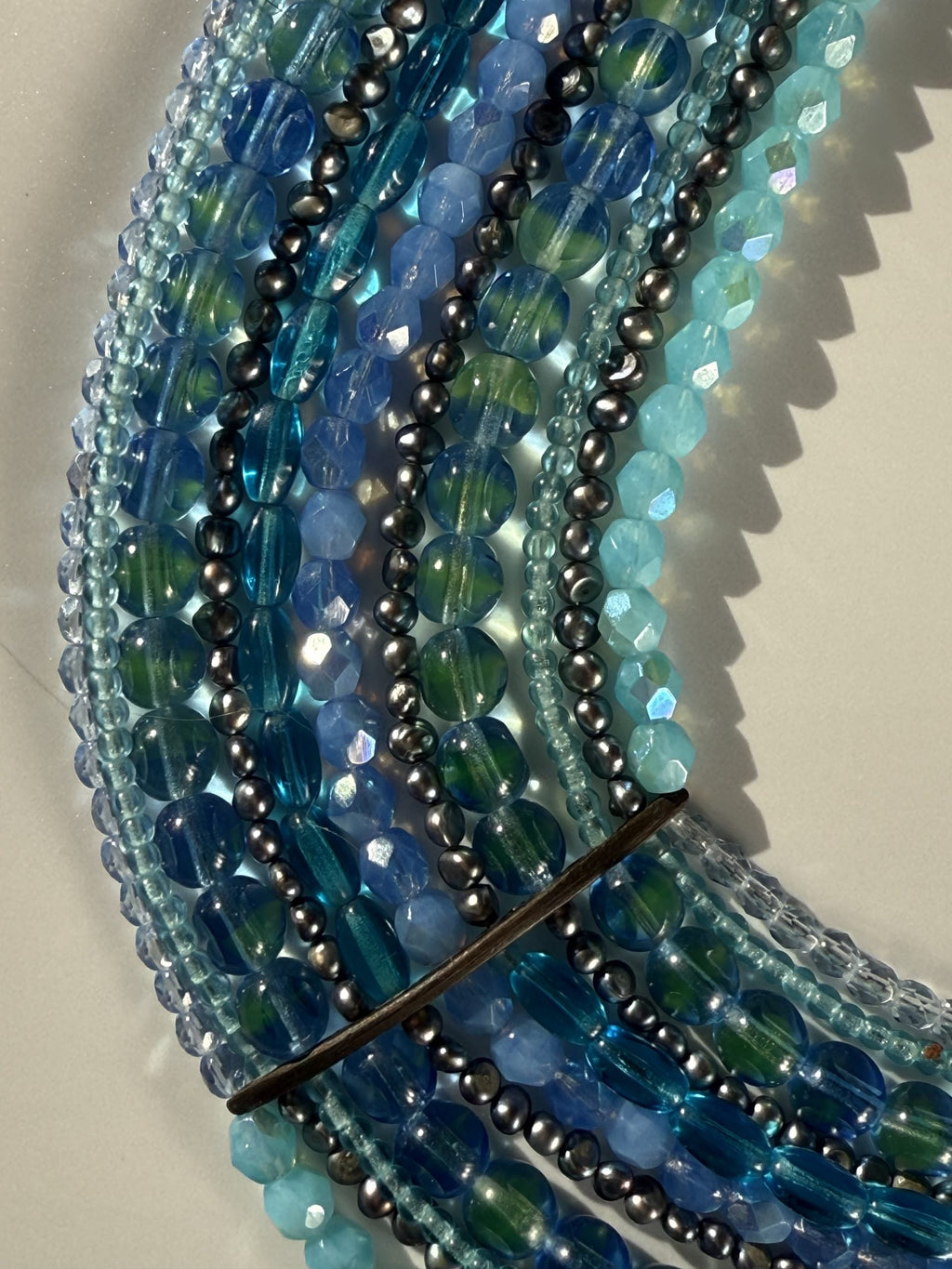 Poggi of Paris – Multi Strand Faceted Blue Beads Collar