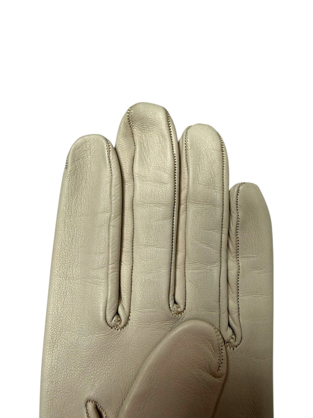 Hermès White Gloves With Cut-Out Logo Detail