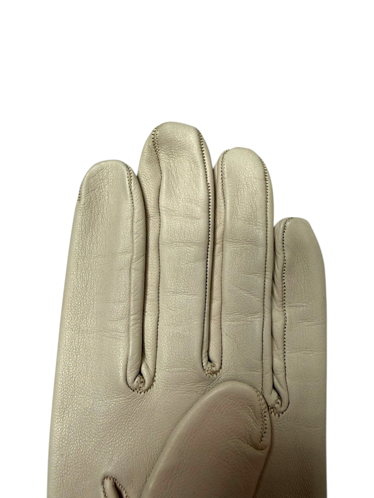 Hermès White Gloves With Cut-Out Logo Detail