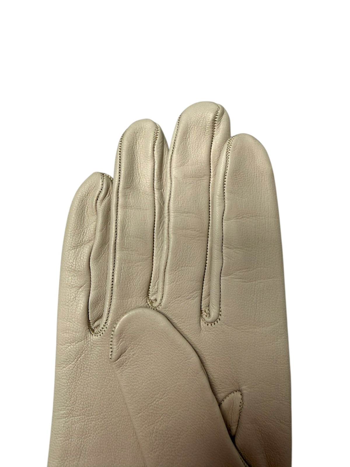 Hermès White Gloves With Cut-Out Logo Detail
