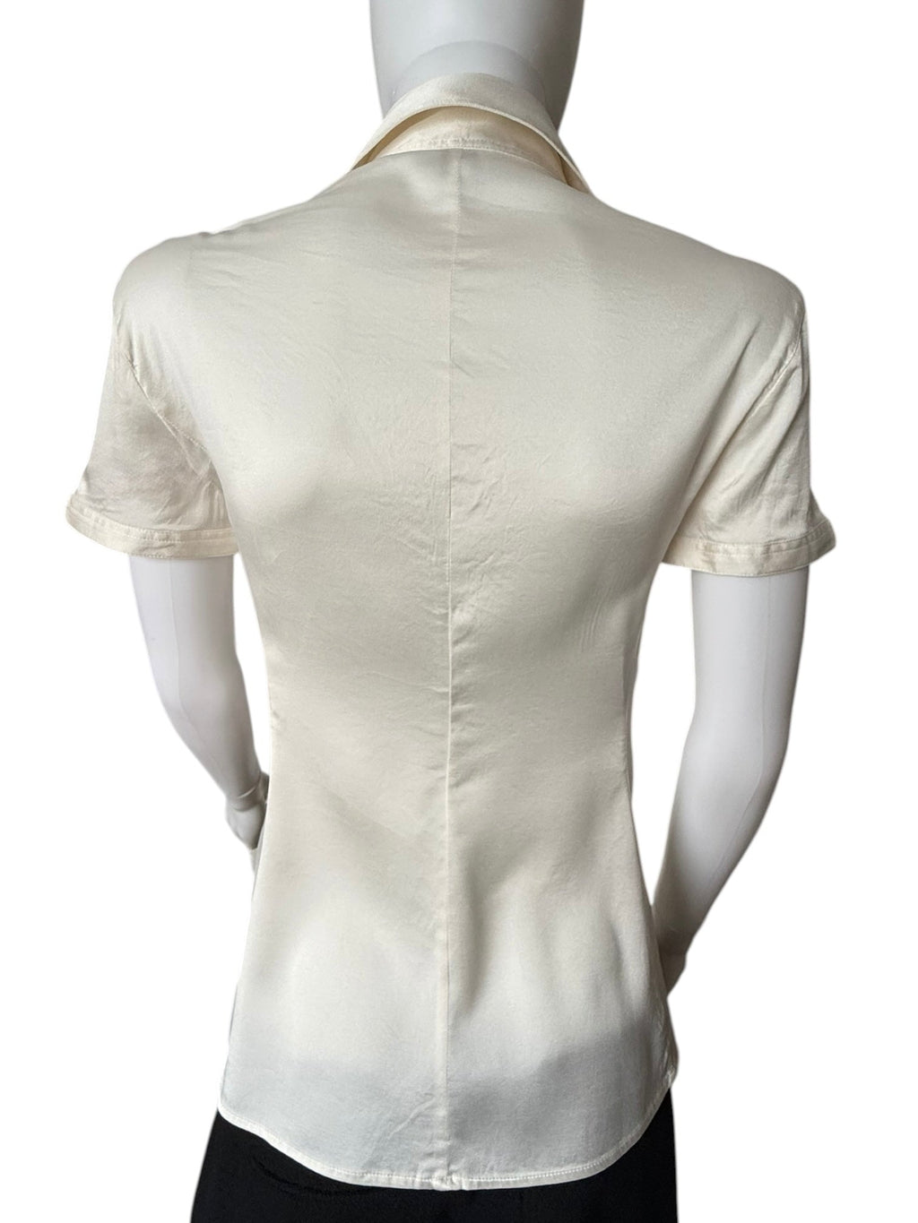 Armani Collezioni Cream Silk Short Sleeved Blouse