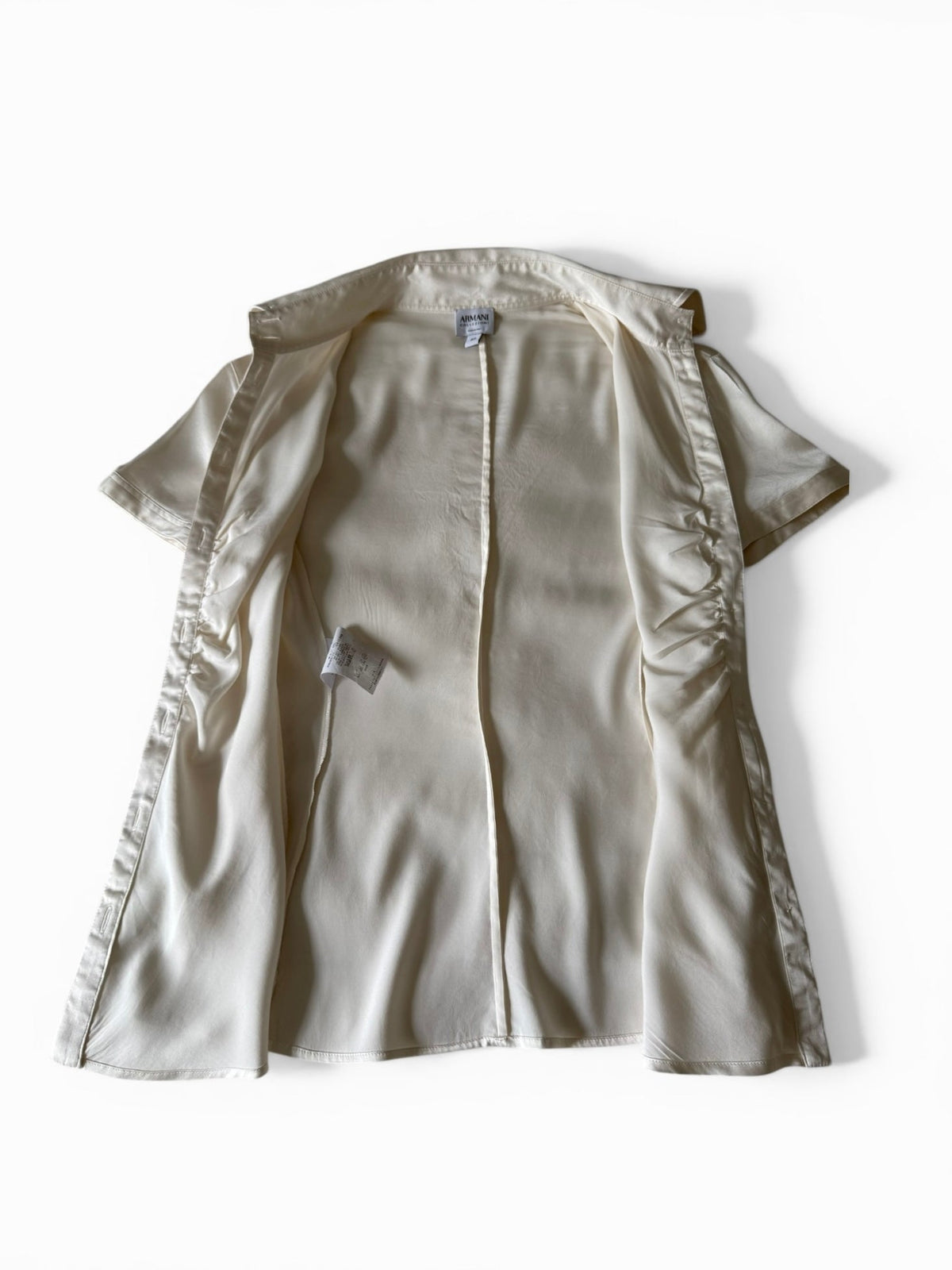 Armani Collezioni Cream Silk Short Sleeved Blouse