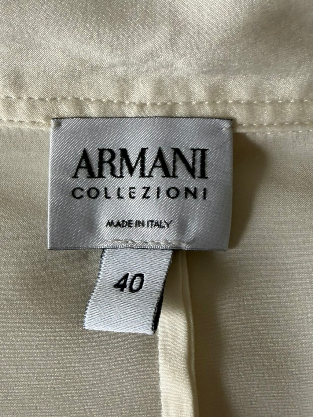Armani Collezioni Cream Silk Short Sleeved Blouse