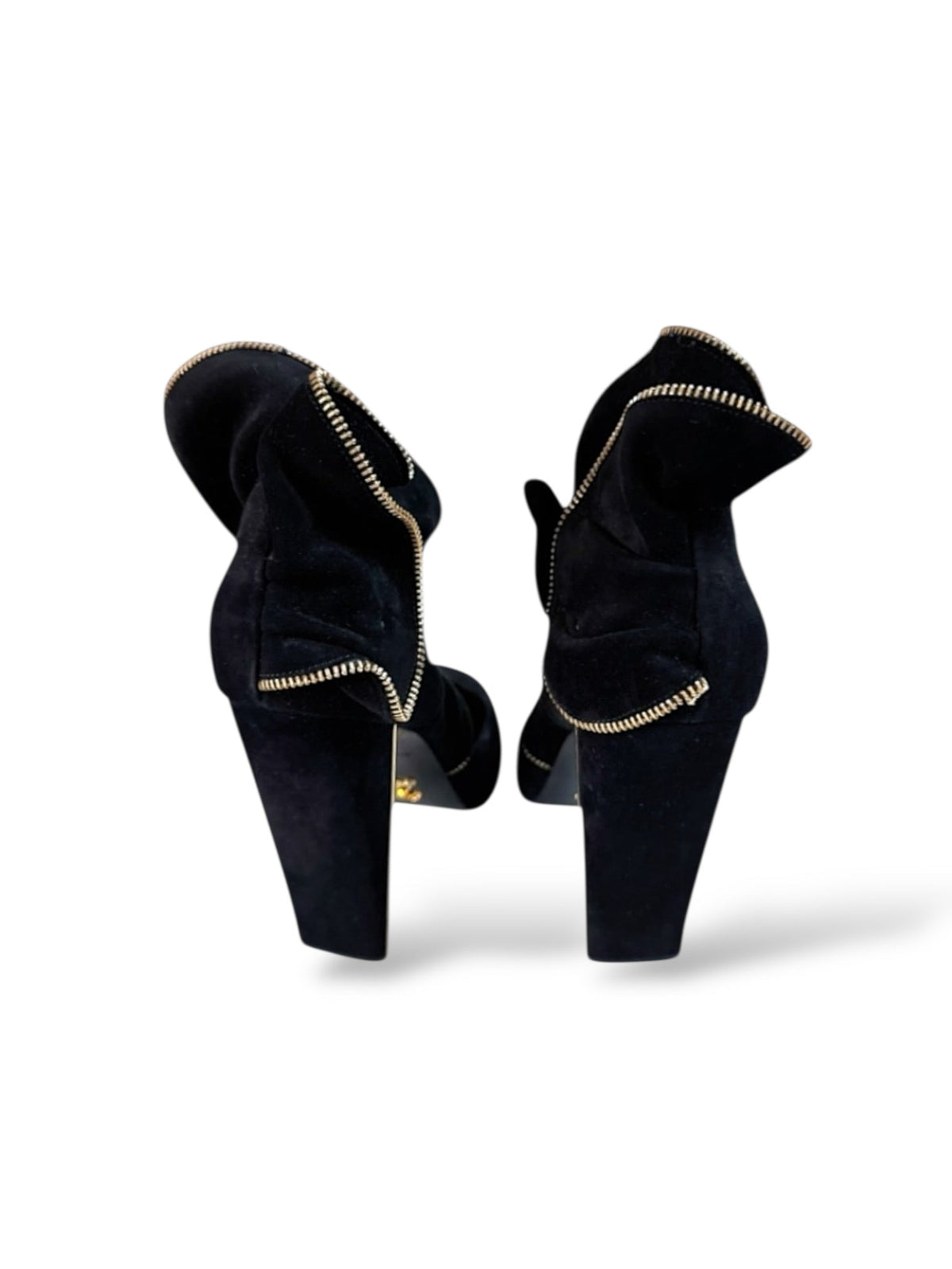 Louis Vuitton Black Round Toe High Heeled Shoes With Red Lining