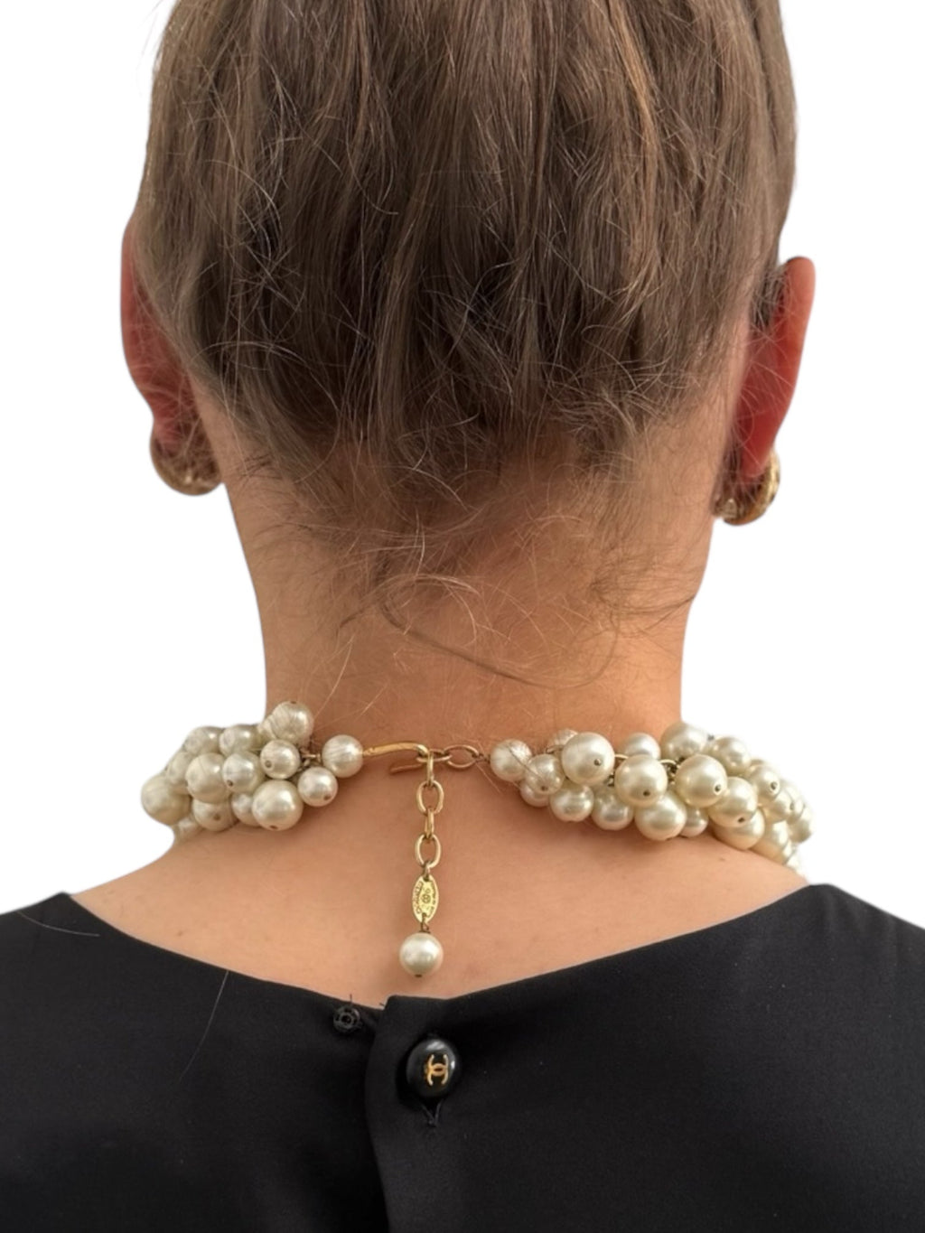 Chanel Multi Faux Pearl Necklace with Gold Plated Clasp
