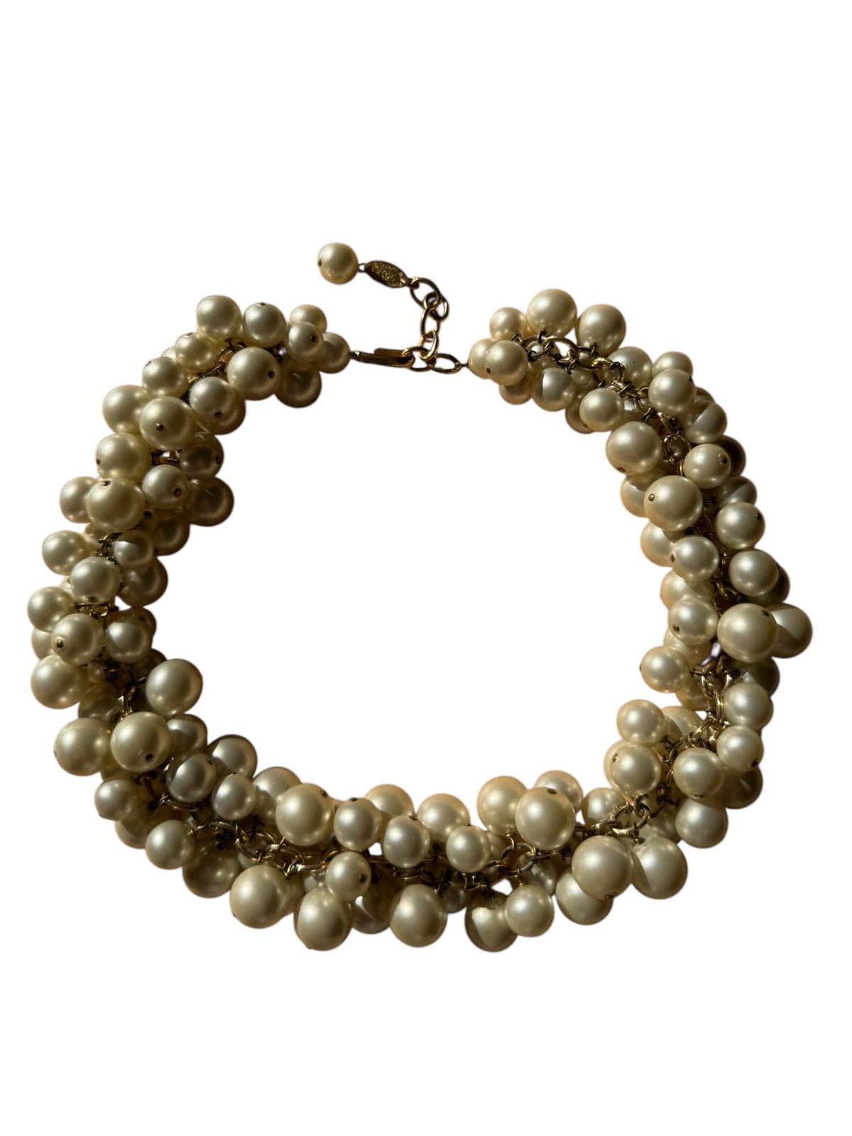 Chanel Multi Faux Pearl Necklace with Gold Plated Clasp