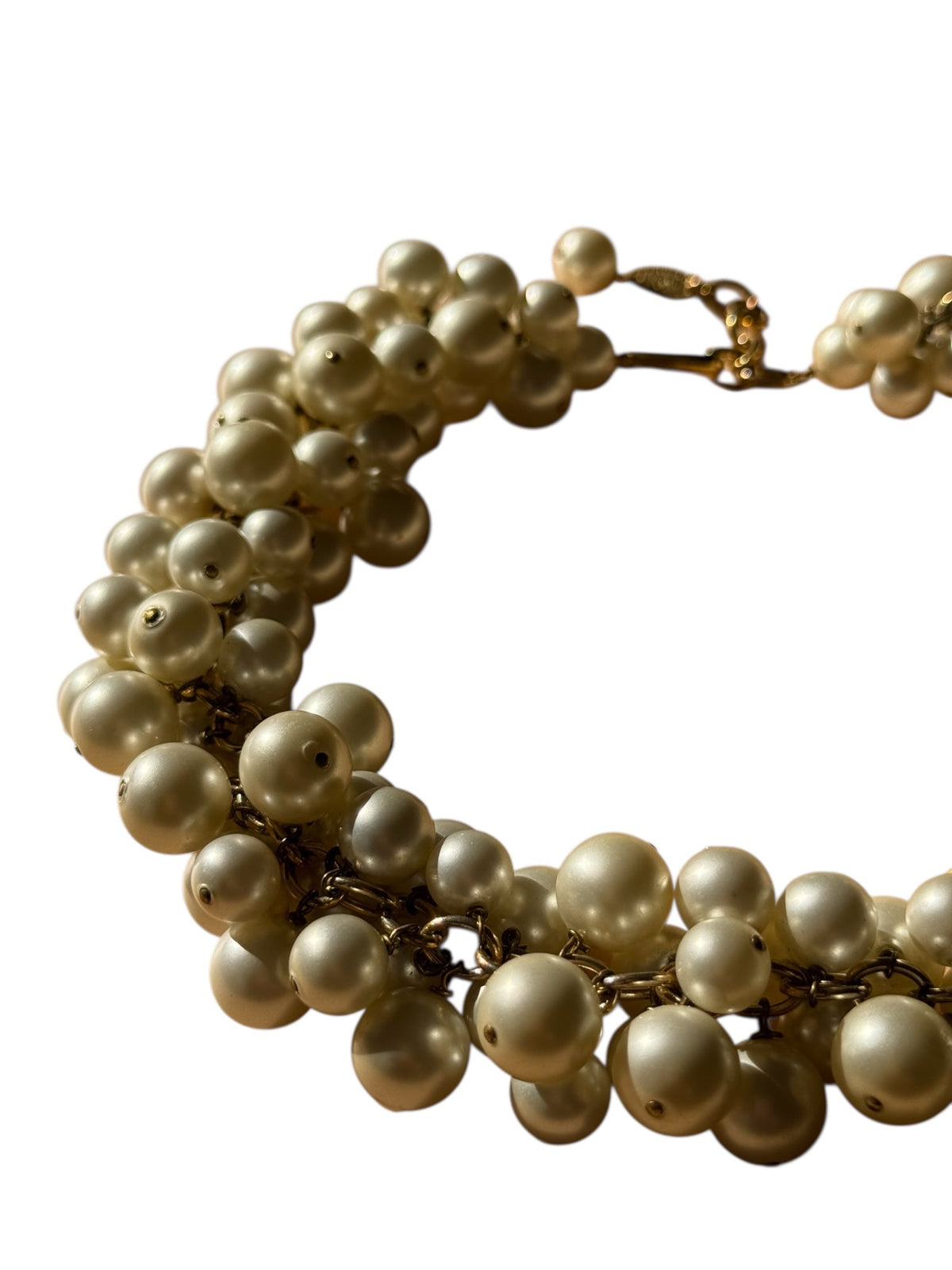 Chanel Multi Faux Pearl Necklace with Gold Plated Clasp
