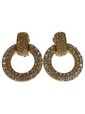 Dior Vintage Large Crystal Hoop Clip-On Earrings