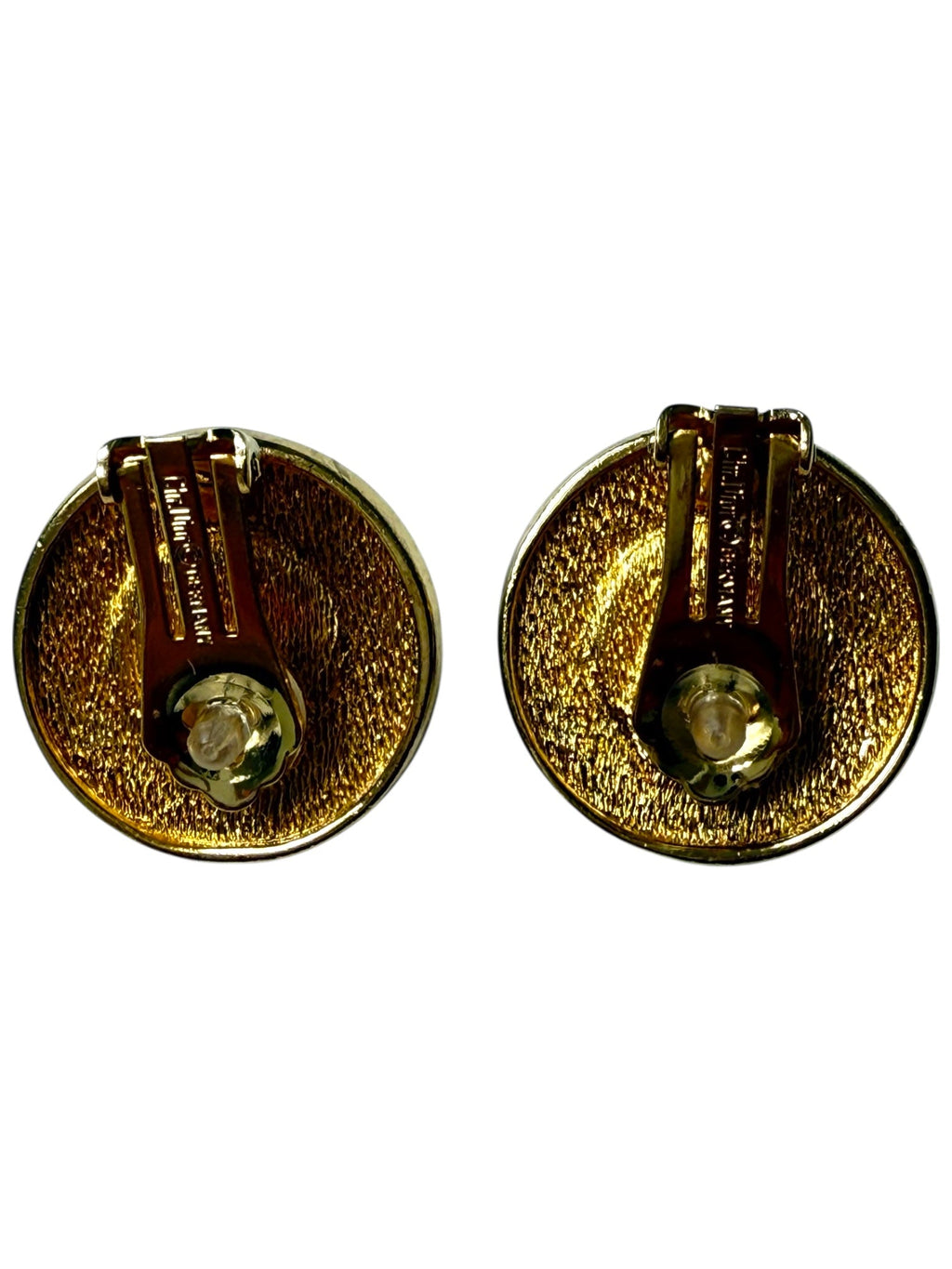 Dior Gold Plated Faux Pearl CD Logo Clip On Earrings