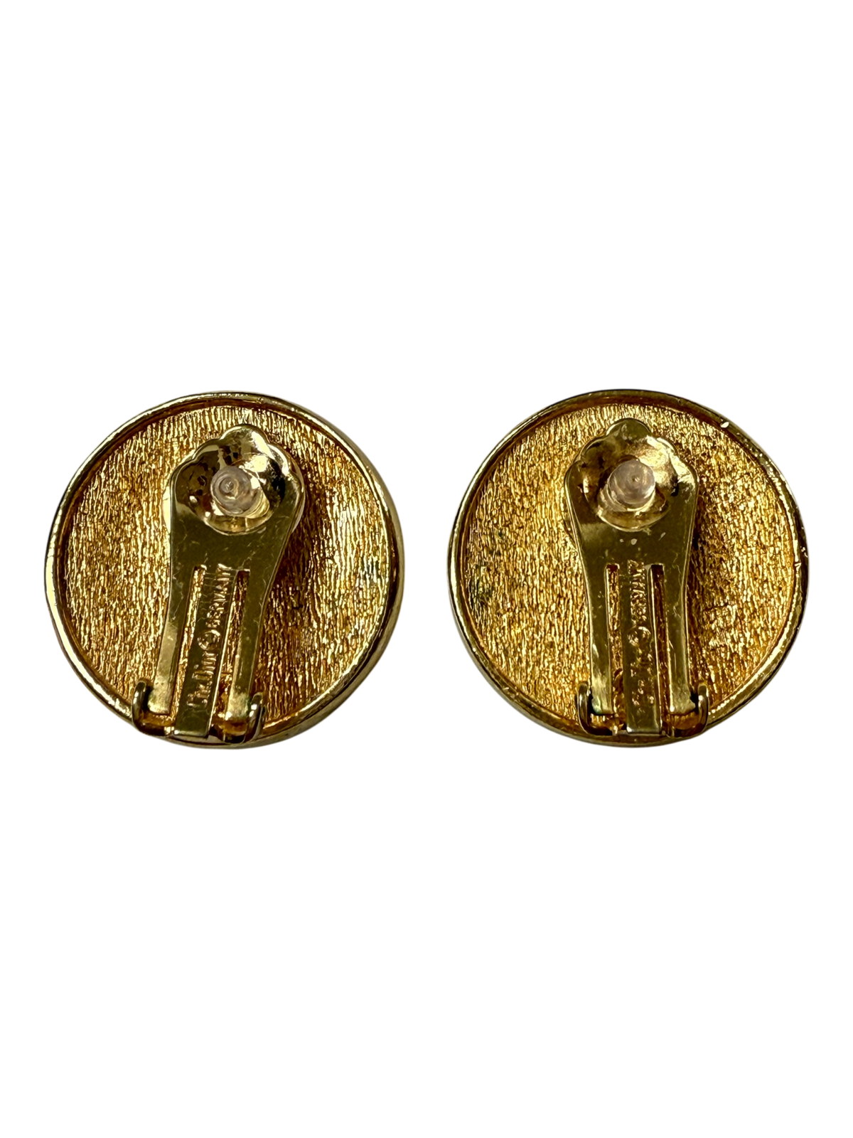 Dior Gold Plated Monogram Clip On Earrings