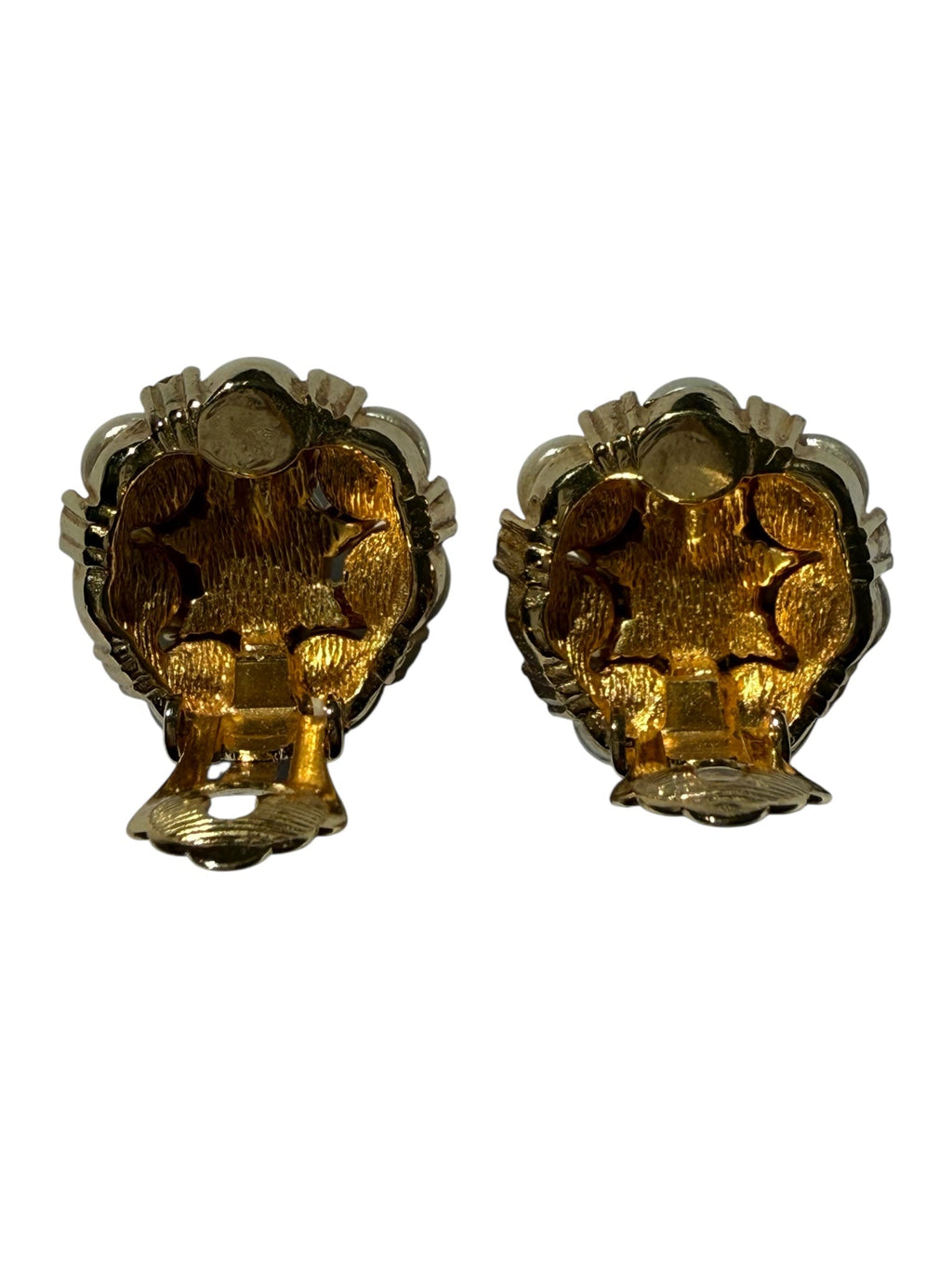 Dior Faux Pearl and Crystal Gold Plated Clip-On Earrings