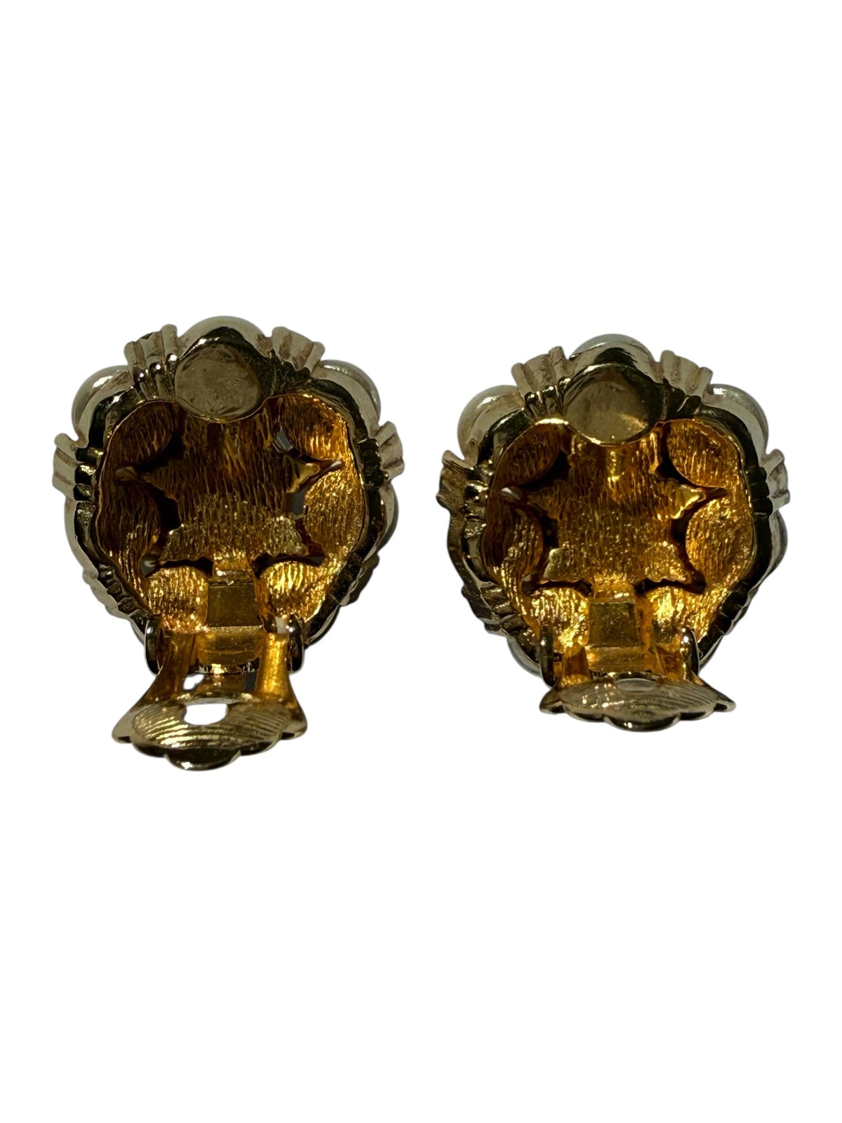 Dior Faux Pearl and Crystal Gold Plated Clip-On Earrings