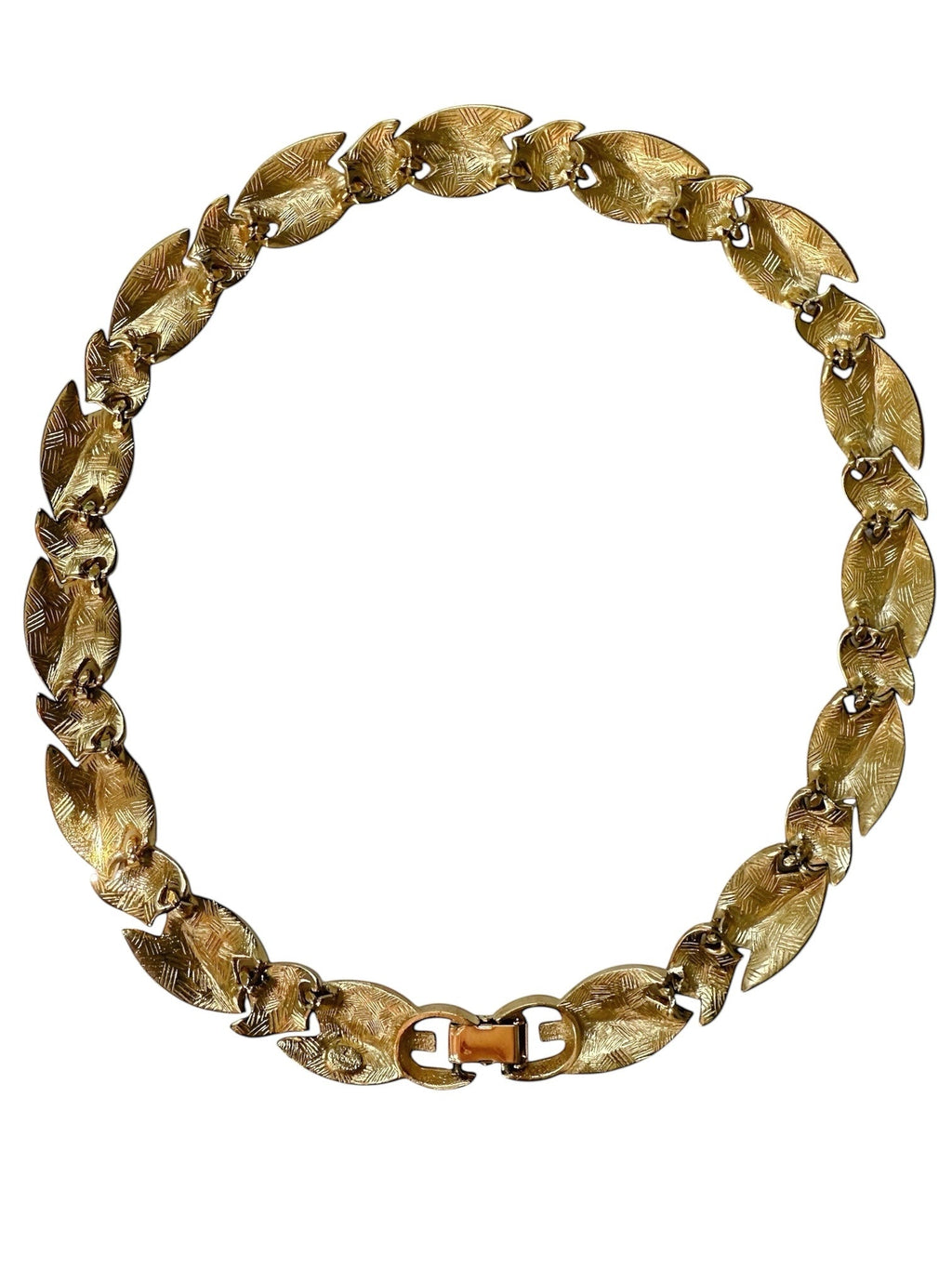 Givenchy Gold Plated Leaf Choker Necklace