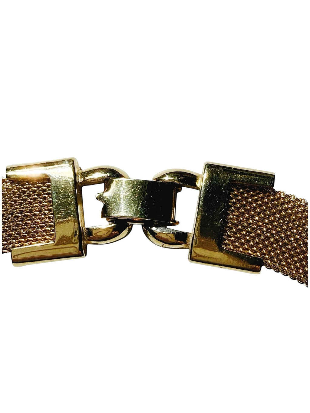 Givenchy 1970s Gold Tone Mesh Collar Necklace