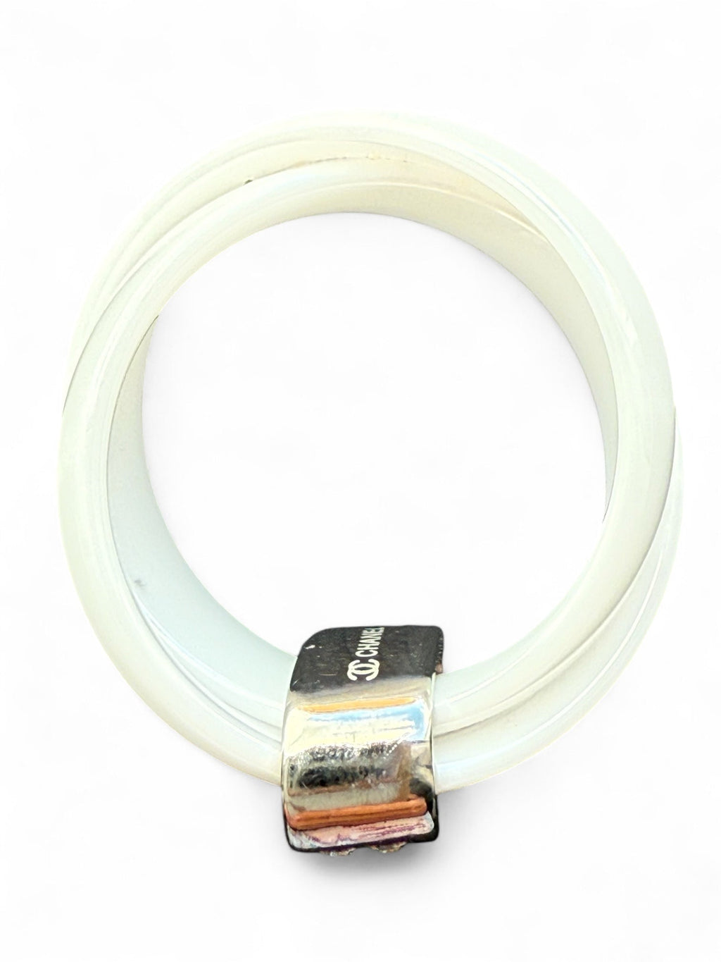Chanel “Ultra” White Ceramic Criss-Cross Ring