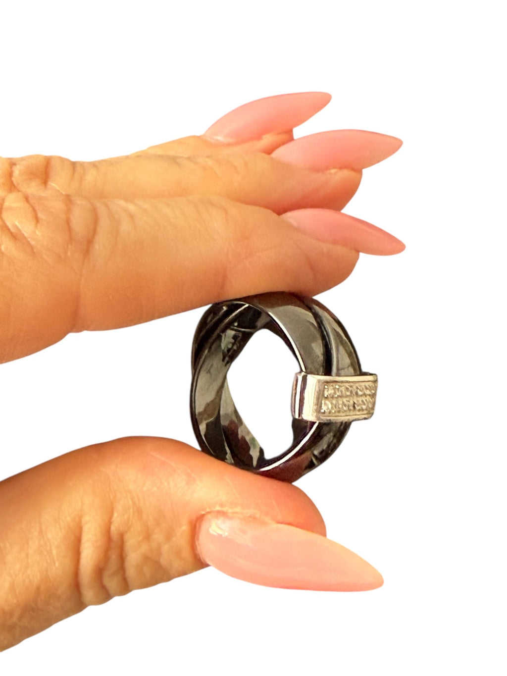 Chanel “Ultra” Black Ceramic Criss-Cross Ring