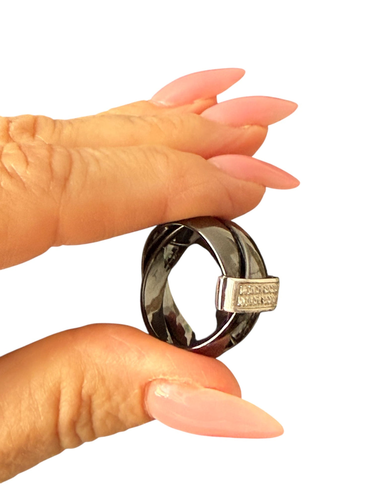 Chanel “Ultra” Black Ceramic Criss-Cross Ring