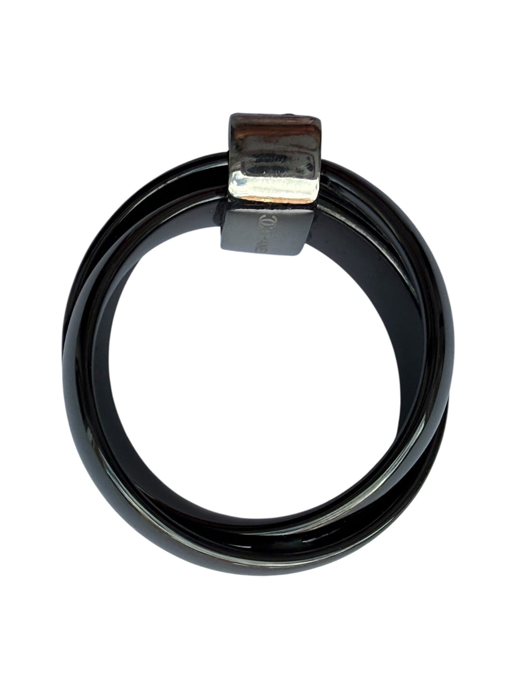 Chanel “Ultra” Black Ceramic Criss-Cross Ring