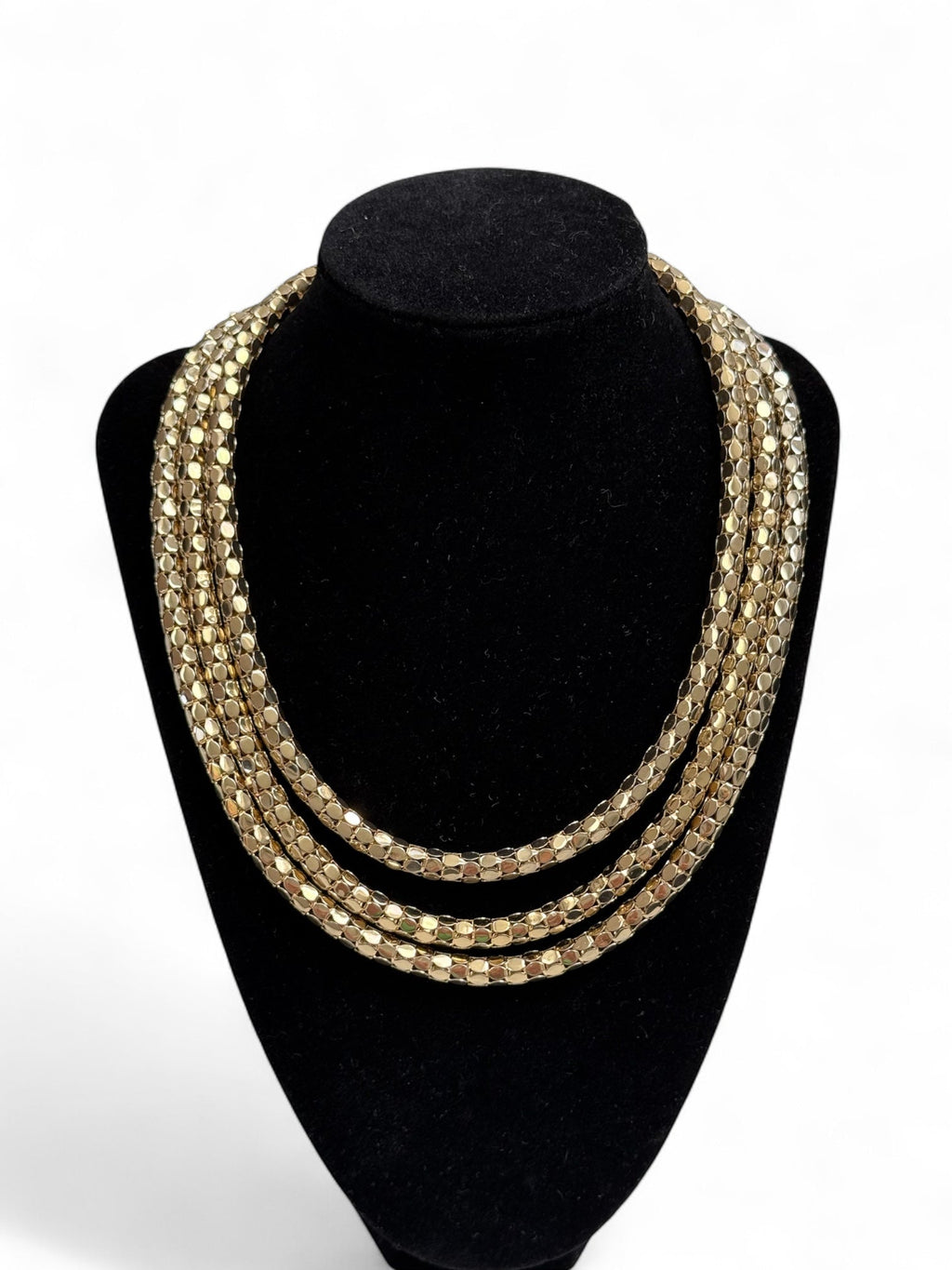 Givenchy Gold Tone Triple Strand Necklace