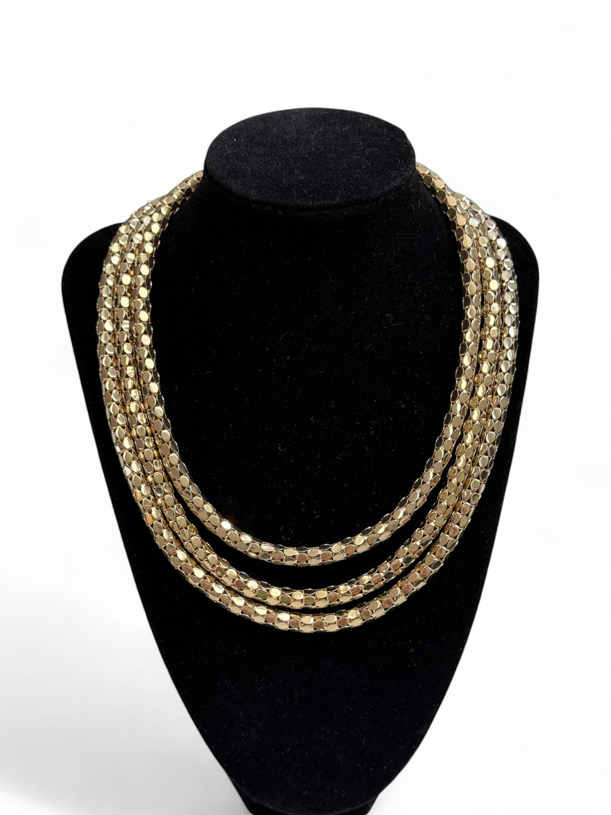 Givenchy Gold Tone Triple Strand Necklace