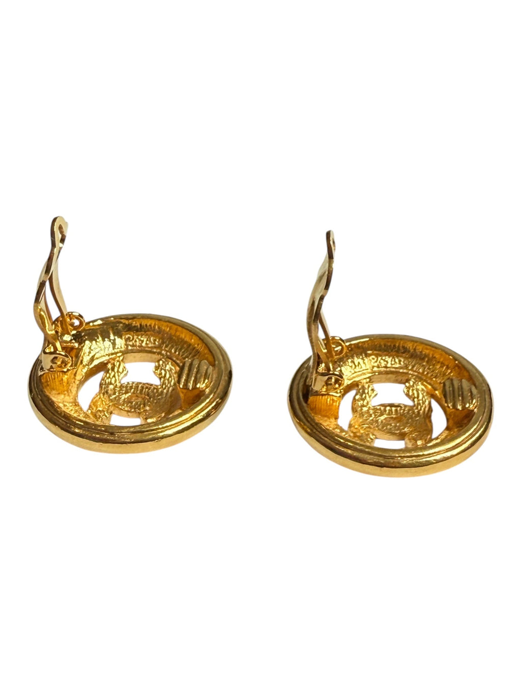Chanel Byzantine Gold Plated Clip On Earrings