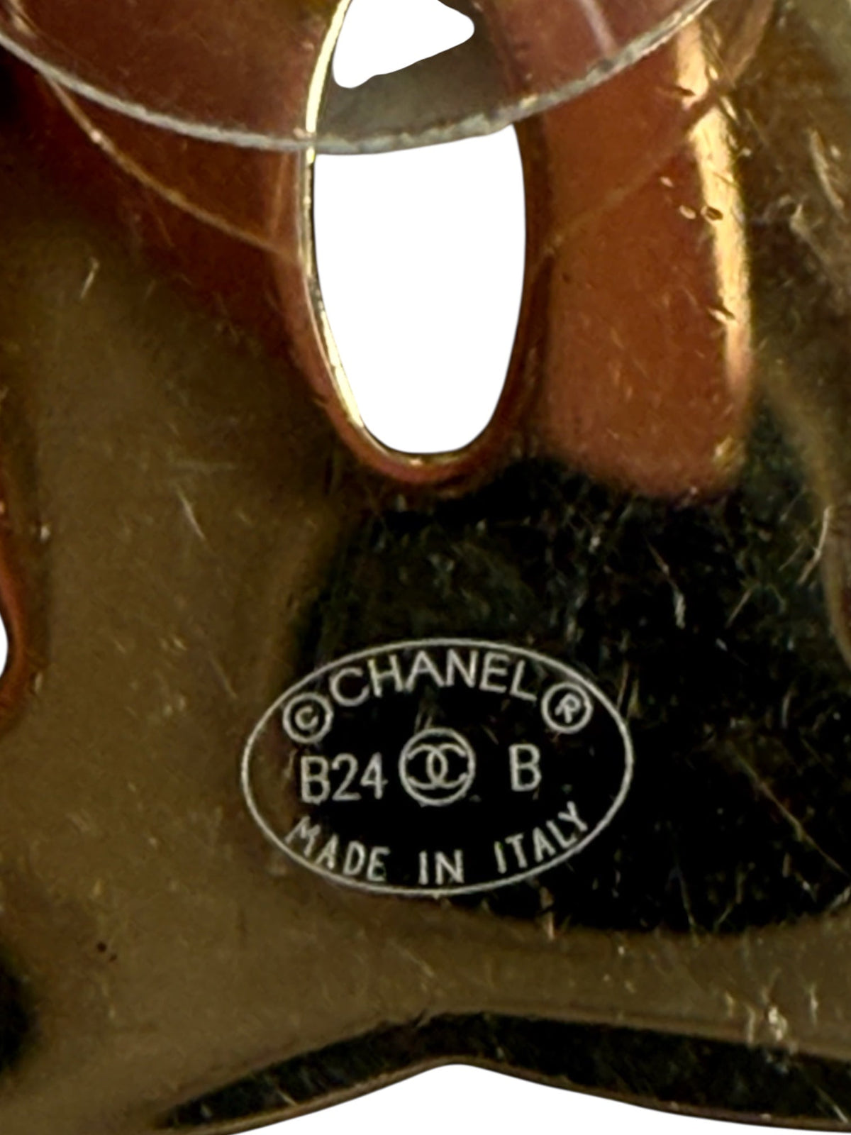 Chanel Black Enamel and Gold Plated Post Earrings