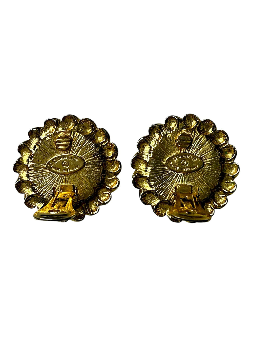 Chanel Faux Pearl and Twisted Rope Gold Plated Earrings