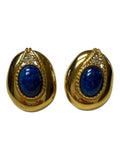 Givenchy Blue Cabochon Gold Plated Clip-On Earrings