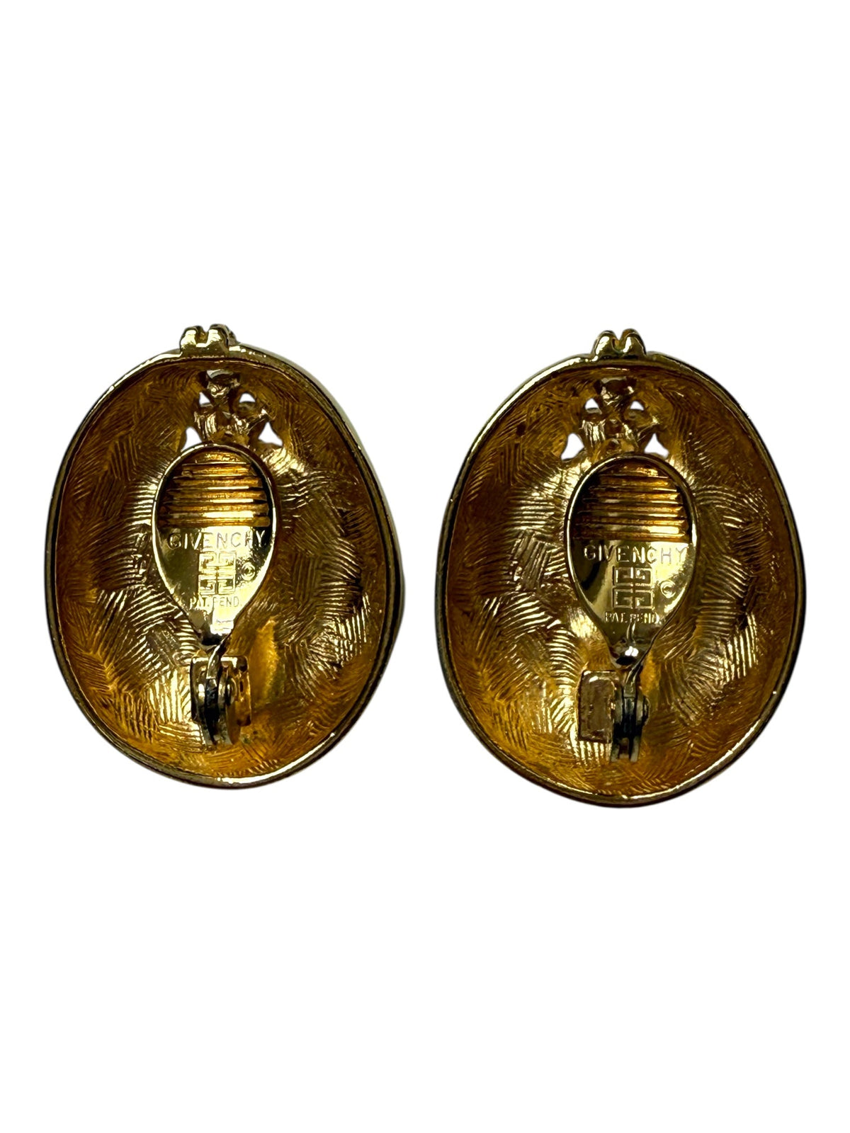 Givenchy Blue Cabochon Gold Plated Clip-On Earrings