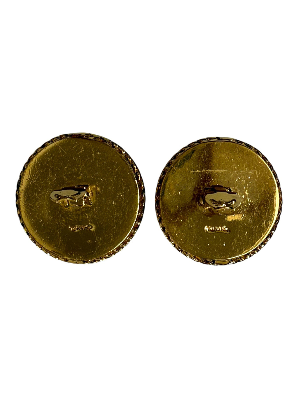 Chanel Large Four Leaf Clover Red Resin Clip On Earrings