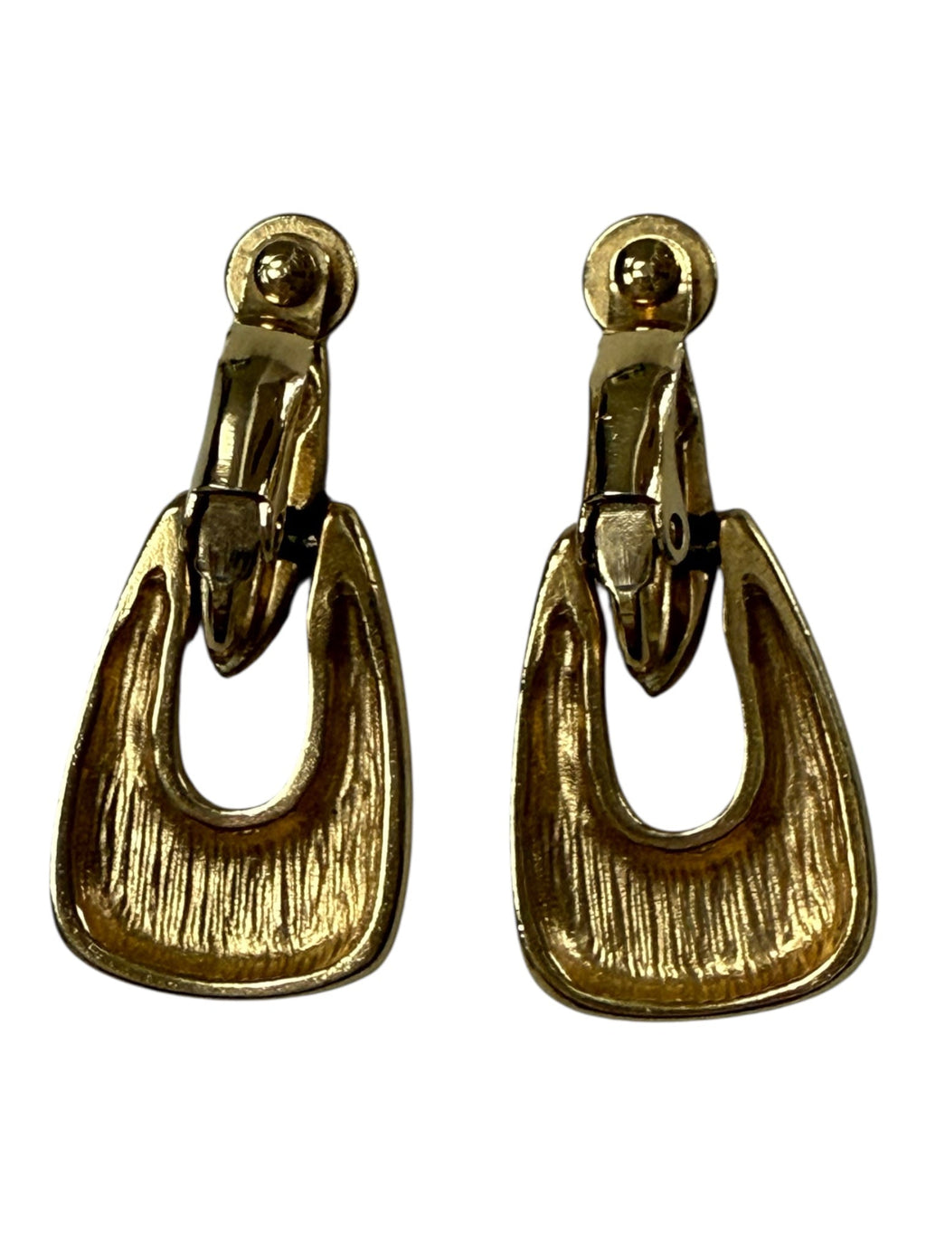 Givenchy Vintage “Doorknocker” Gold Plated Clip-On Earrings