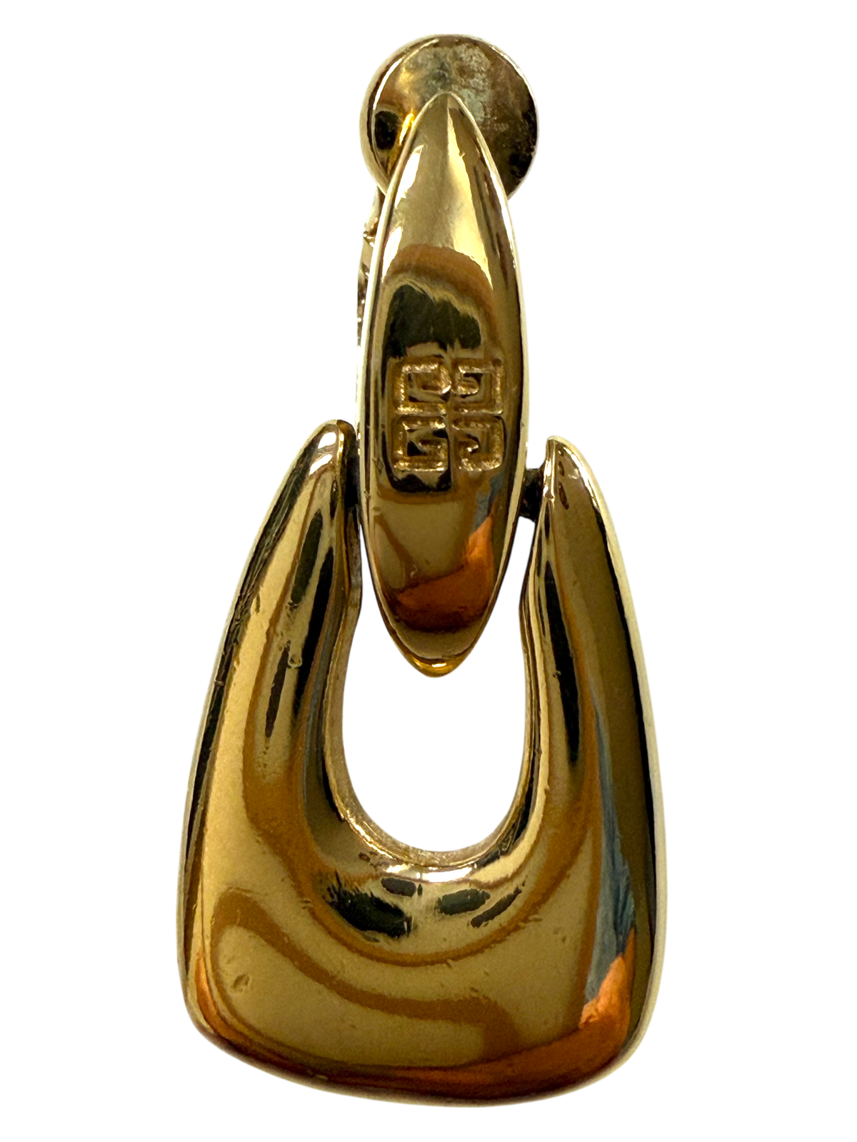 Givenchy Vintage “Doorknocker” Gold Plated Clip-On Earrings